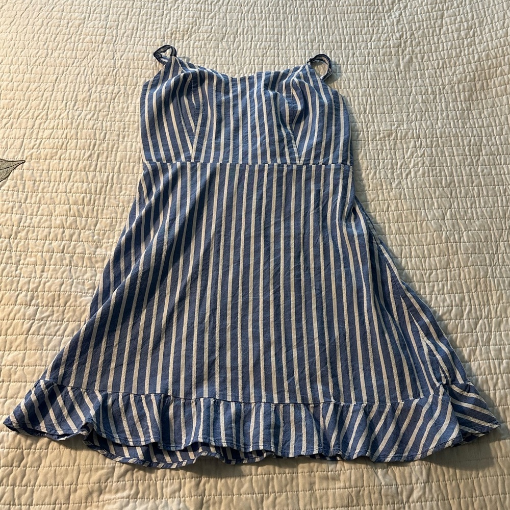 Old Navy blue and white cotton dress size large